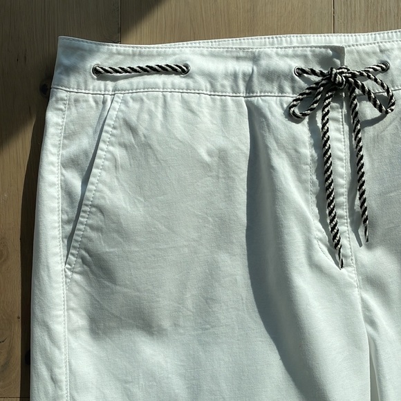 TALBOTS wide crop white drawstring pants - Picture 2 of 10